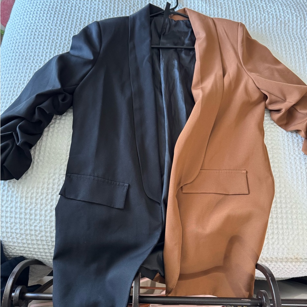 Two-Tone Black and Tan Blazer